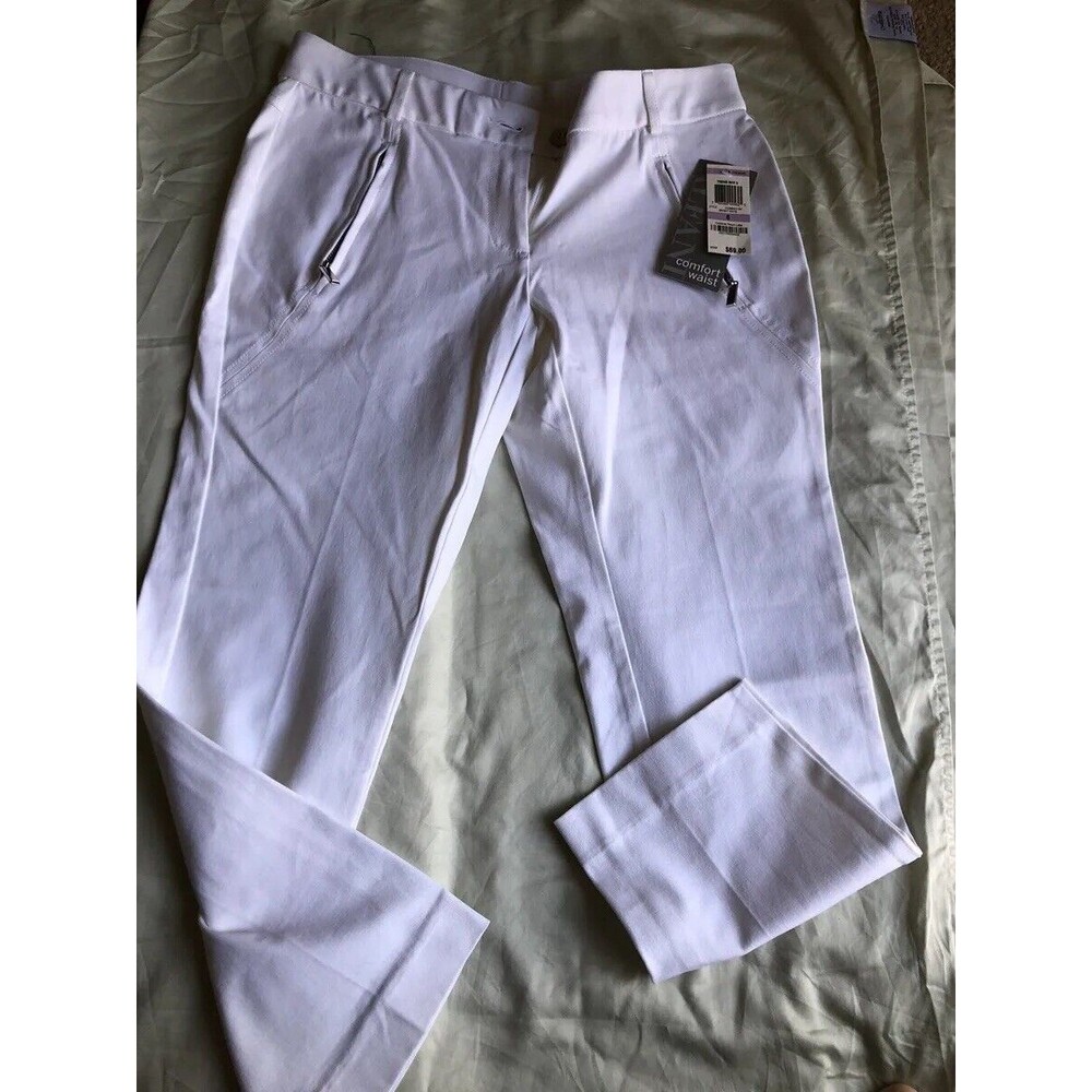 Alfani White Comfort Waist Pants NWT Size 6-8 M